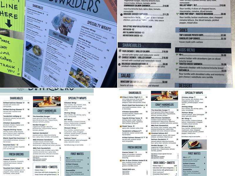 Bowriders Grill Menu