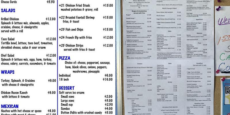 Dutton Drive In Menu