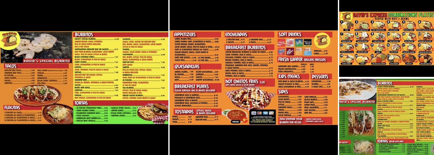 David’s Express Menu