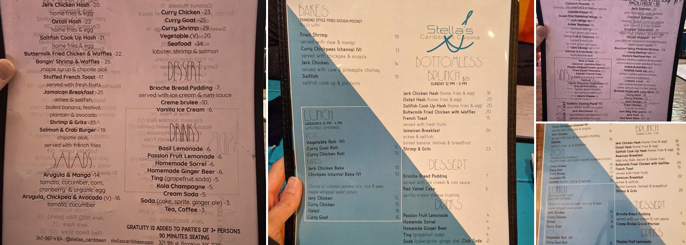 Stella's Menu