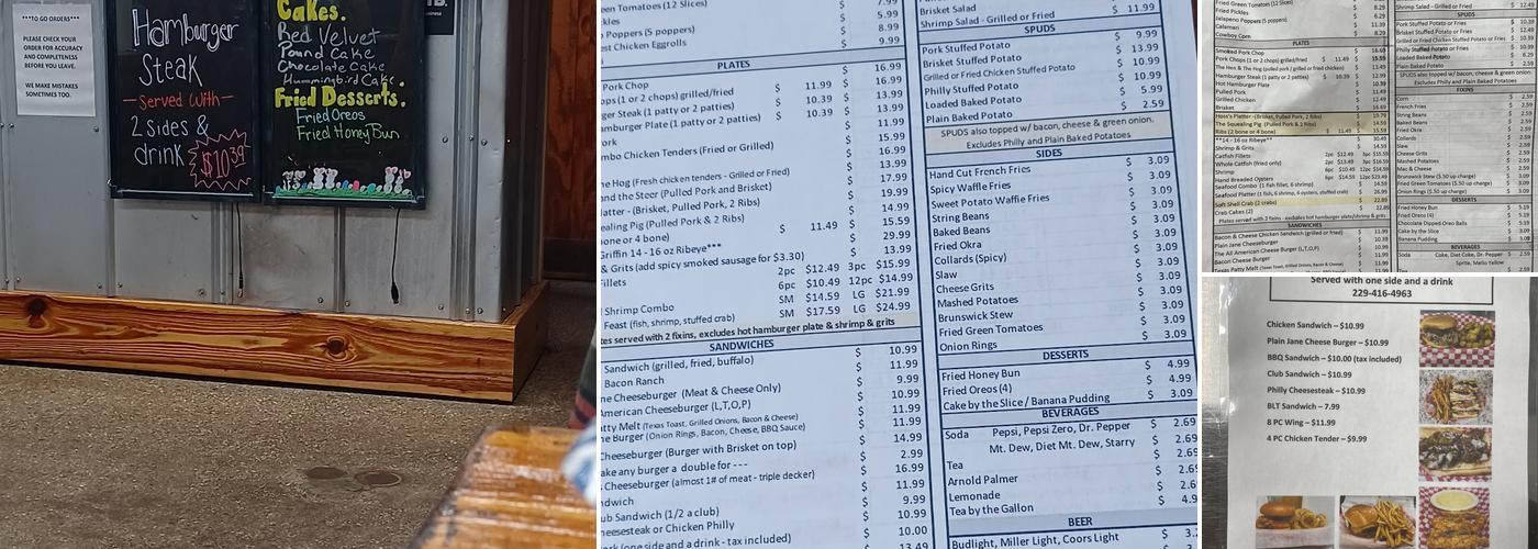 Hoss’s Menu