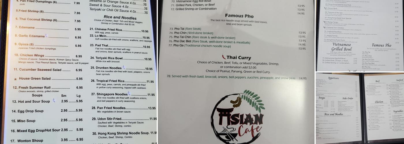 Asian Cafe Menu