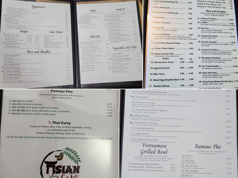 Asian Cafe Menu