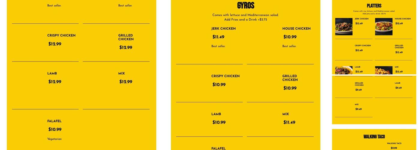 Halal Bros Grill Kings Plaza Menu