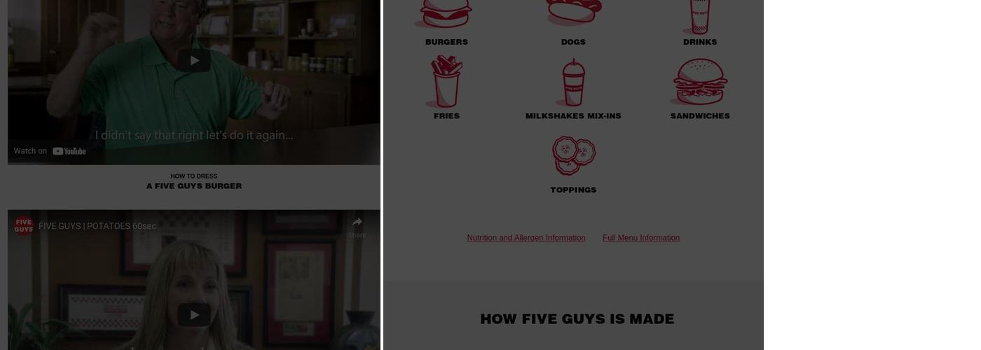 Five Guys Menu