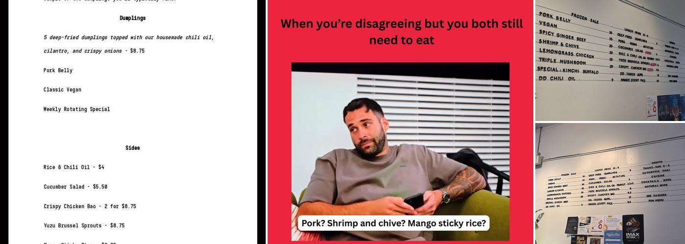 Dumpling Drop Menu