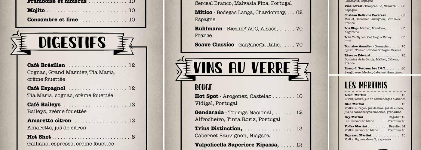 Resto et Pub d'La Cache Menu