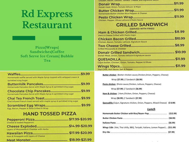Rd express restaurant Menu
