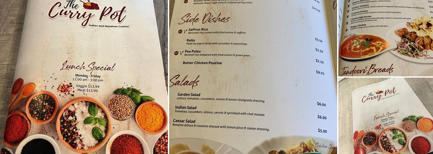 The Curry Pot Restaurant Menu