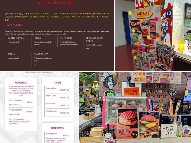 911 Taco Bar Menu