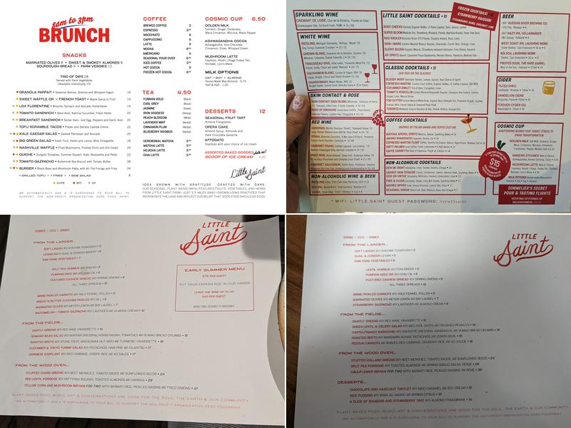 Little Saint Menu