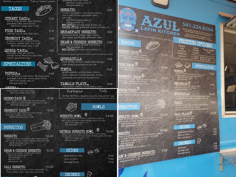 Azul Latin Kitchen Menu