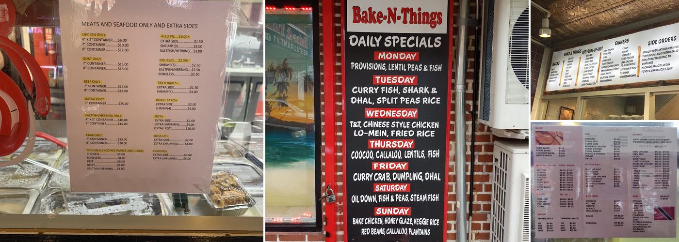 Bake & Things Menu