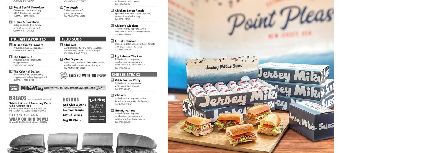 Jersey Mike's Subs Menu