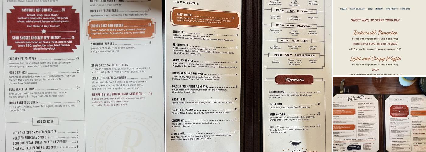 Reba's Place Menu