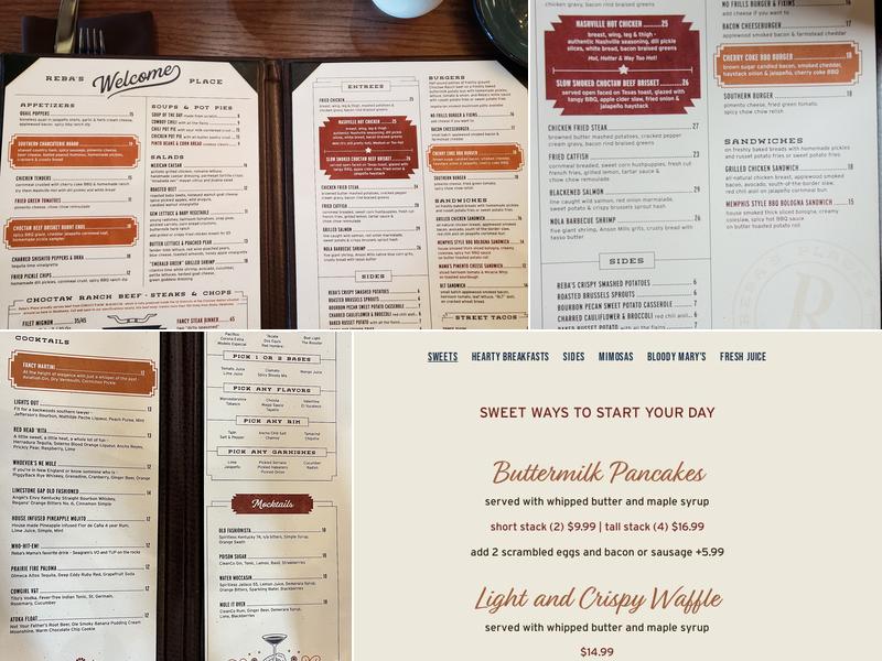 Reba's Place Menu