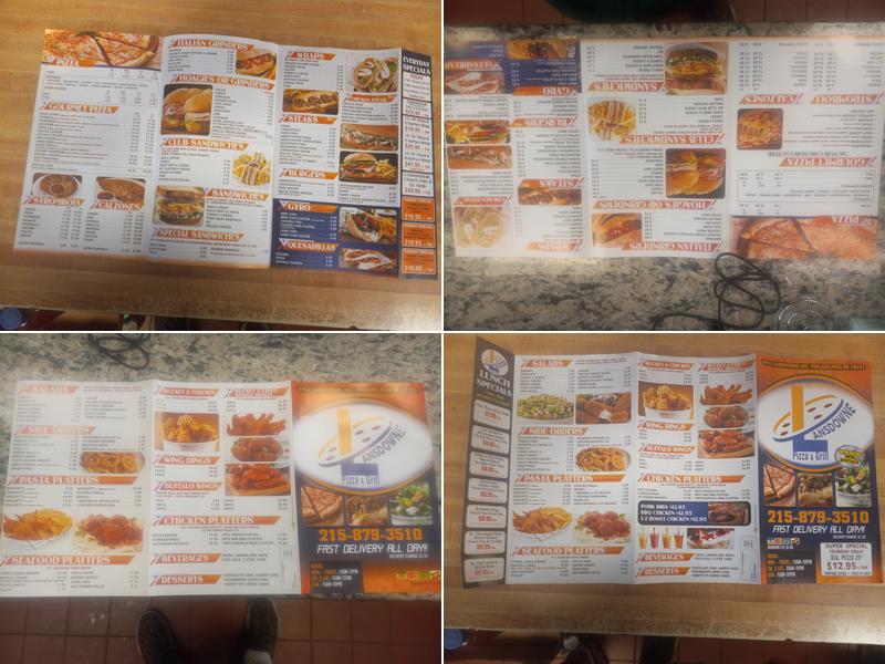 Lansdowne Pizza and Grill Menu