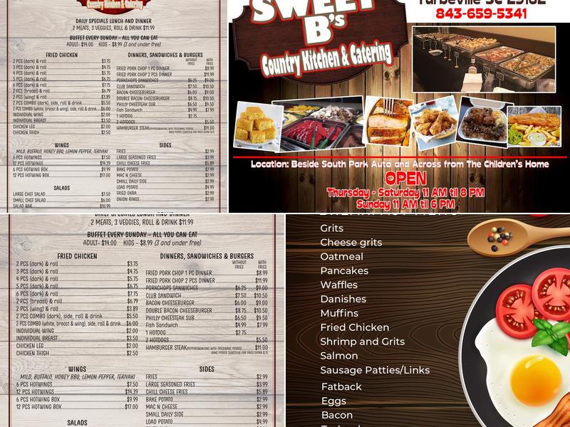 Sweet B's Country Kitchen and Catering Menu