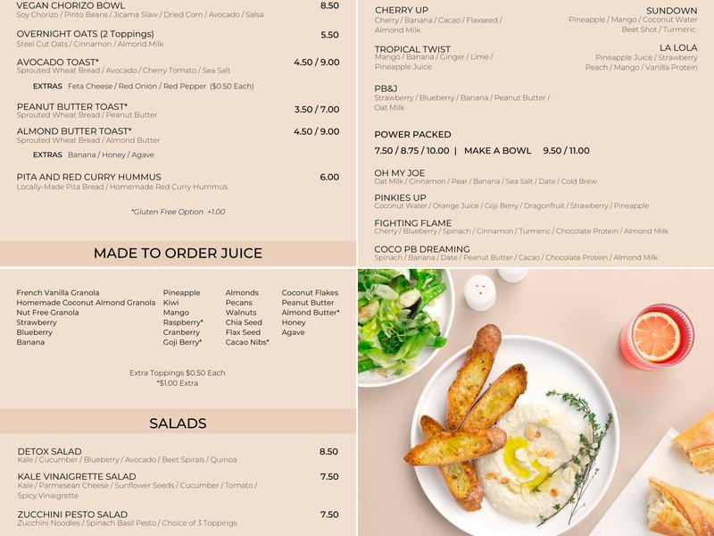 Oh My Juice - Woodway Menu