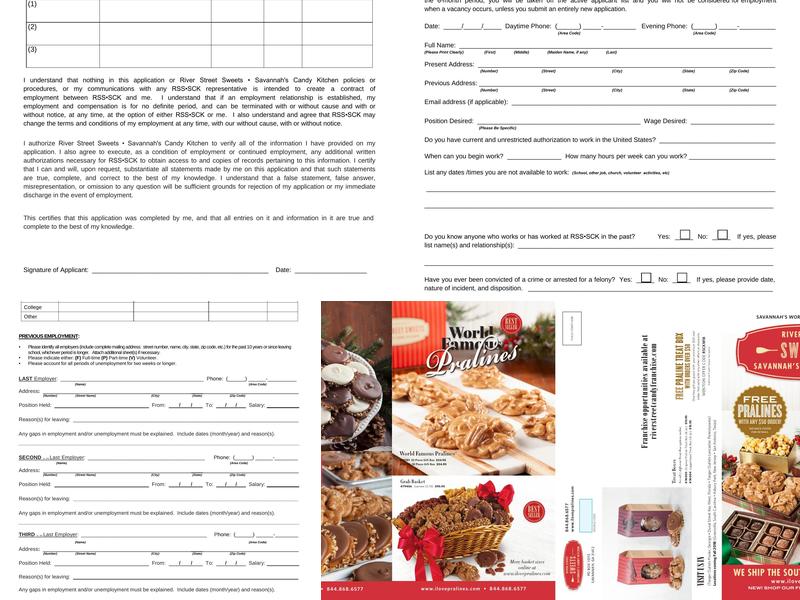 River Street Sweets Menu