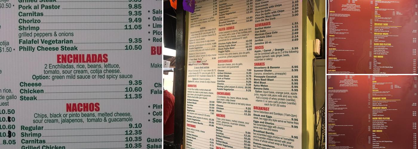 Tacos Grand Central Menu