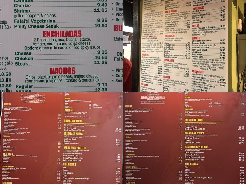Tacos Grand Central Menu