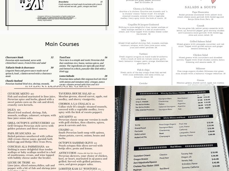 Taverna Berrocal Menu