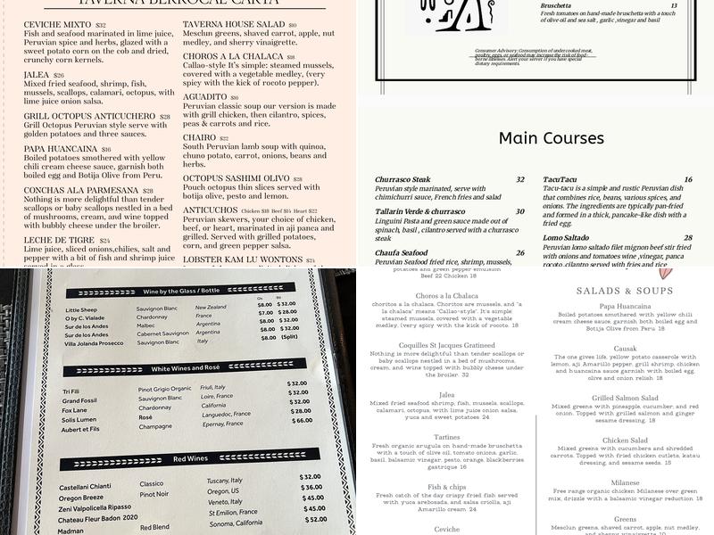 Taverna Berrocal Menu