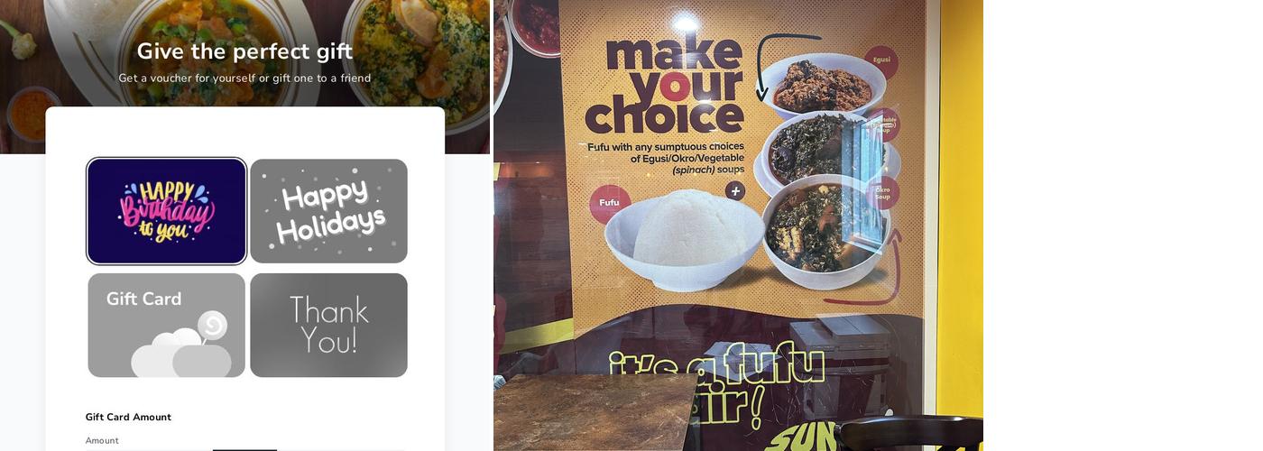 Sumptuous African Restaurant Menu