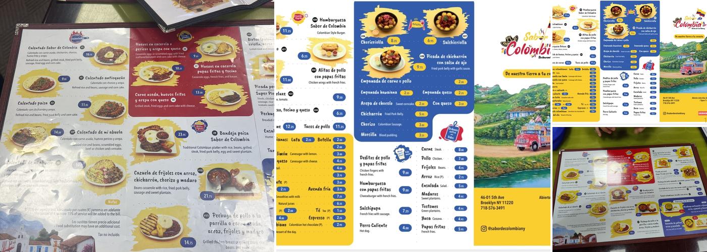 Sabor De Colombia Restaurant and Bakery Menu