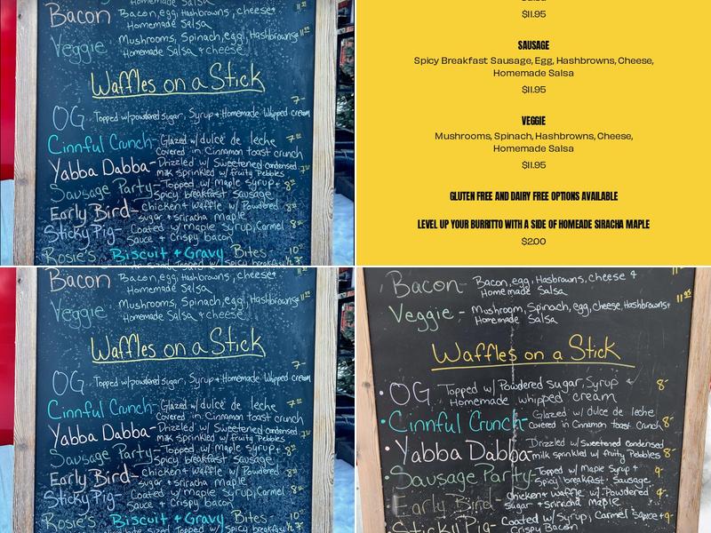 Log Cabin Breakfast Burritos Menu