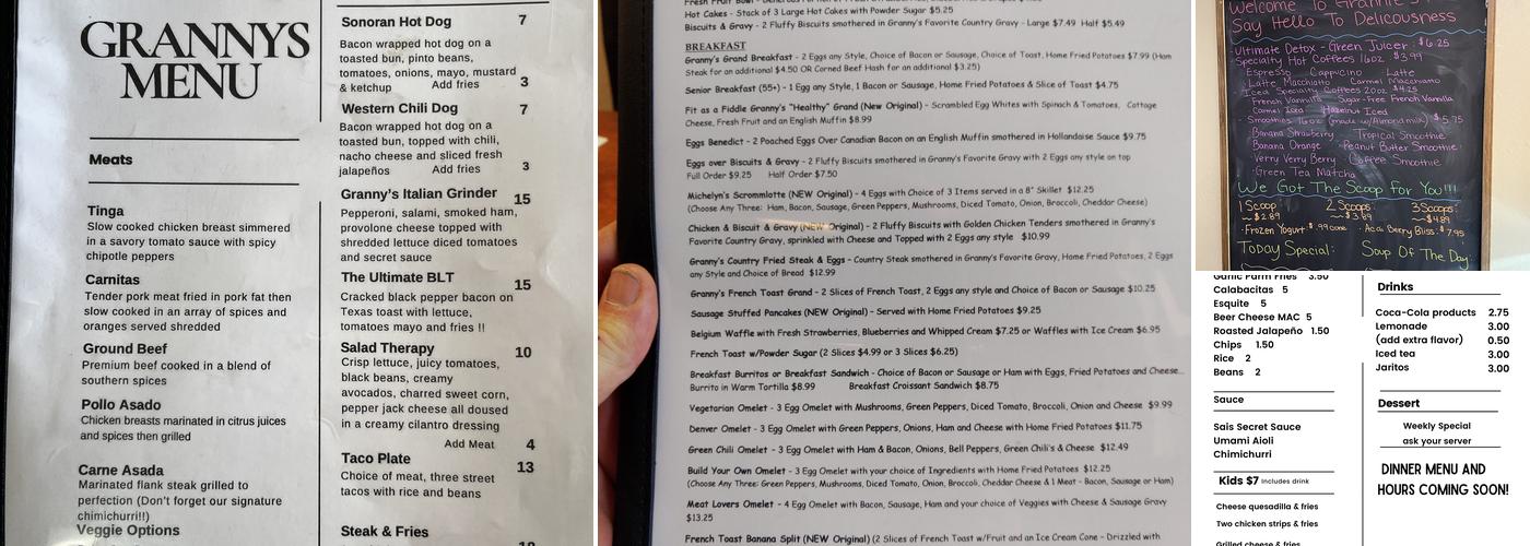 Dark Side Diner Menu