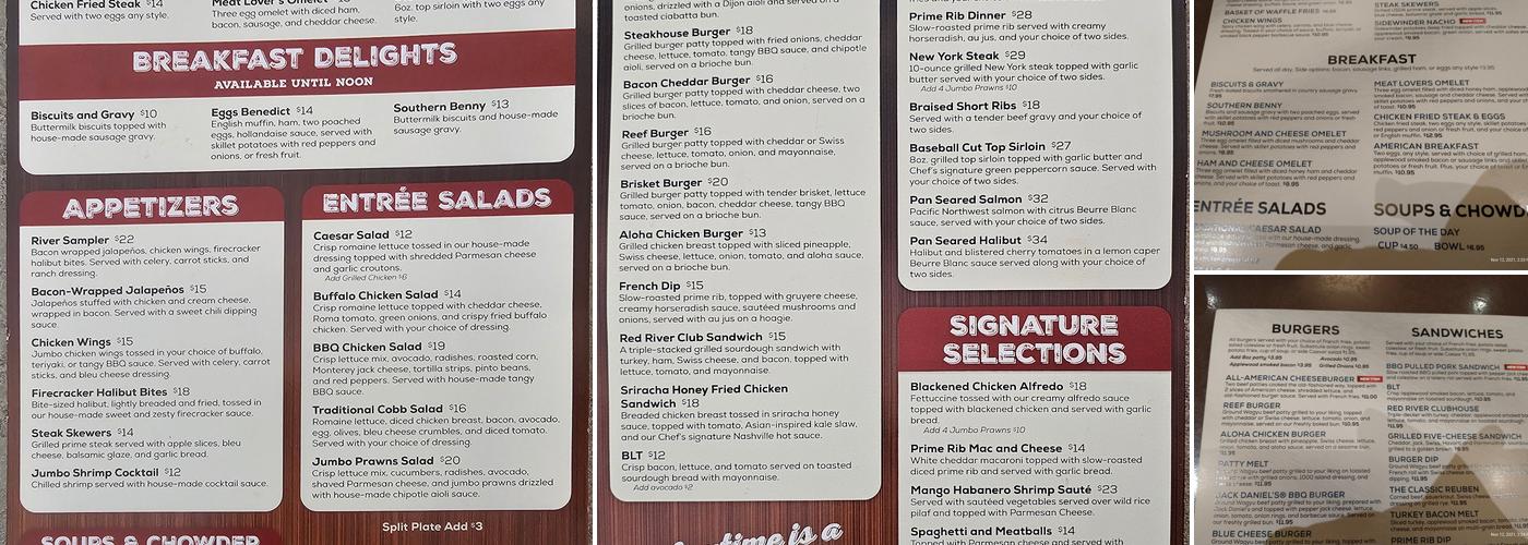 Red River Cafe Menu
