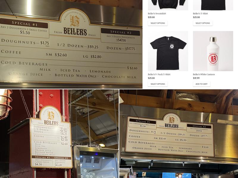 Beiler's Donuts Menu