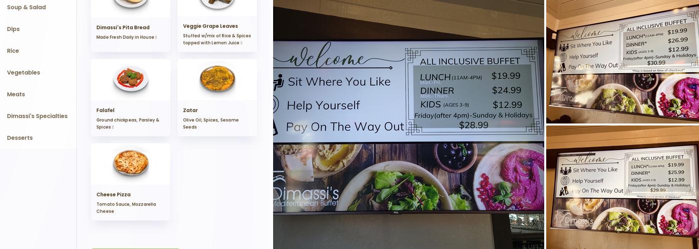 Dimassi's Mediterranean Buffet Menu