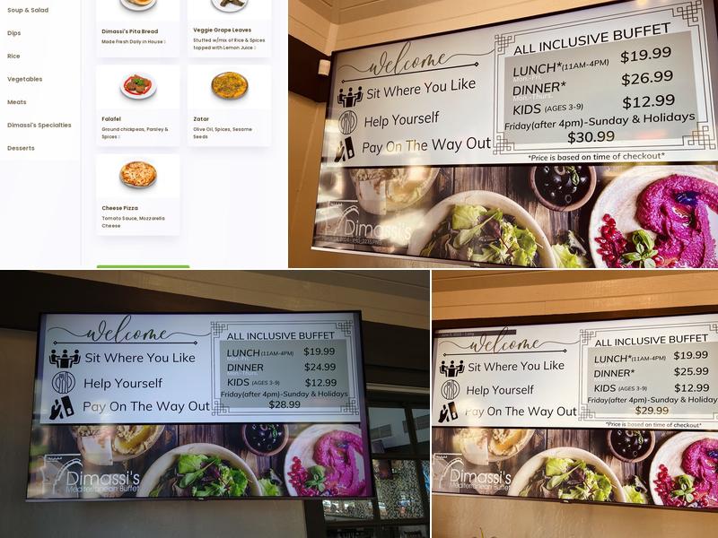 Dimassi's Mediterranean Buffet Menu