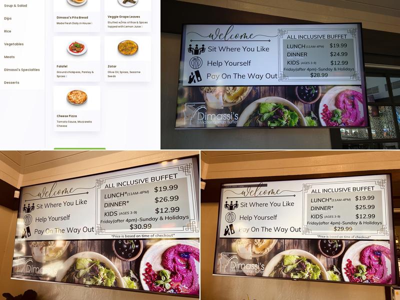 Dimassi's Mediterranean Buffet Menu