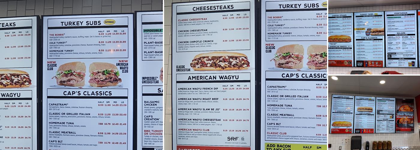 Capriotti's Sandwich Shop Menu