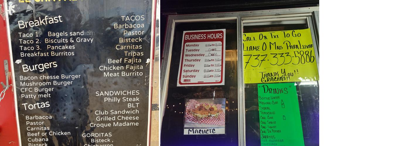 El chaval kitchen Menu