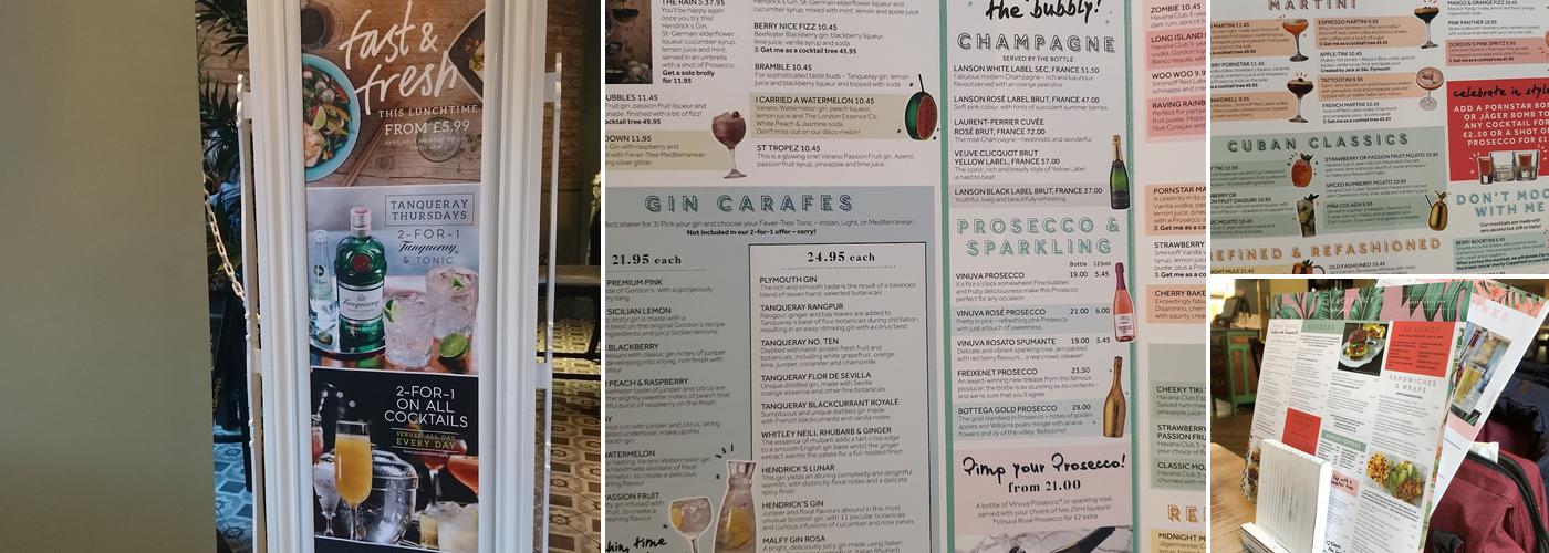 Slug & Lettuce - Bromsgrove Menu