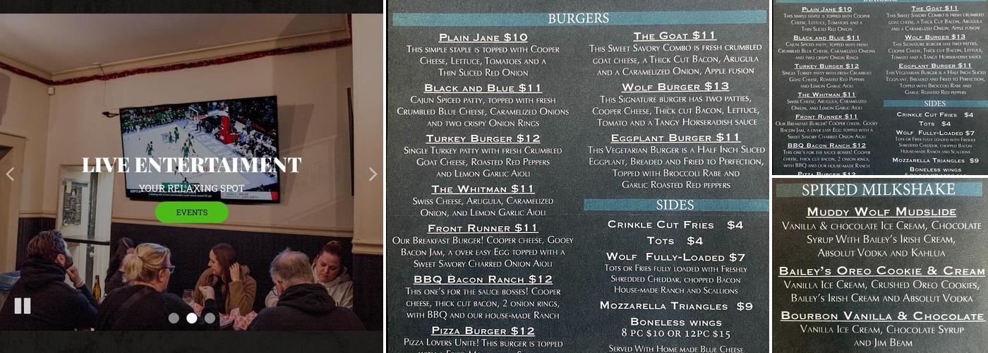 Wolf Burger Menu
