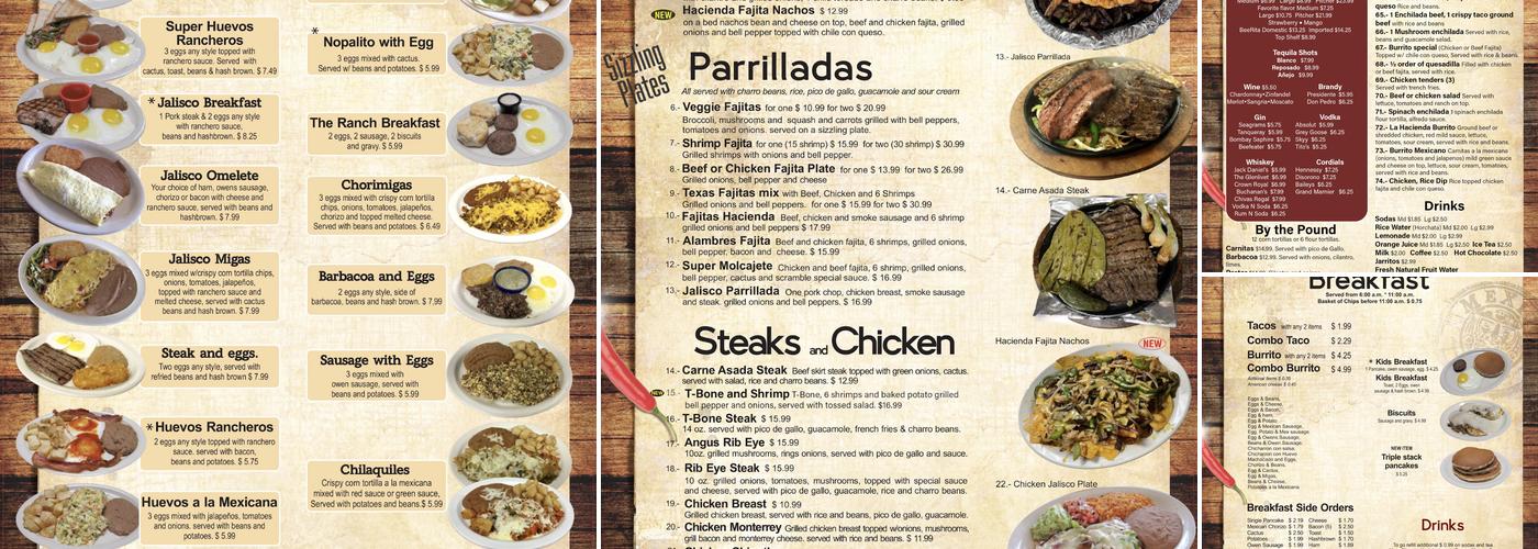 La Hacienda Mexican Grill #ll and Cantina Menu