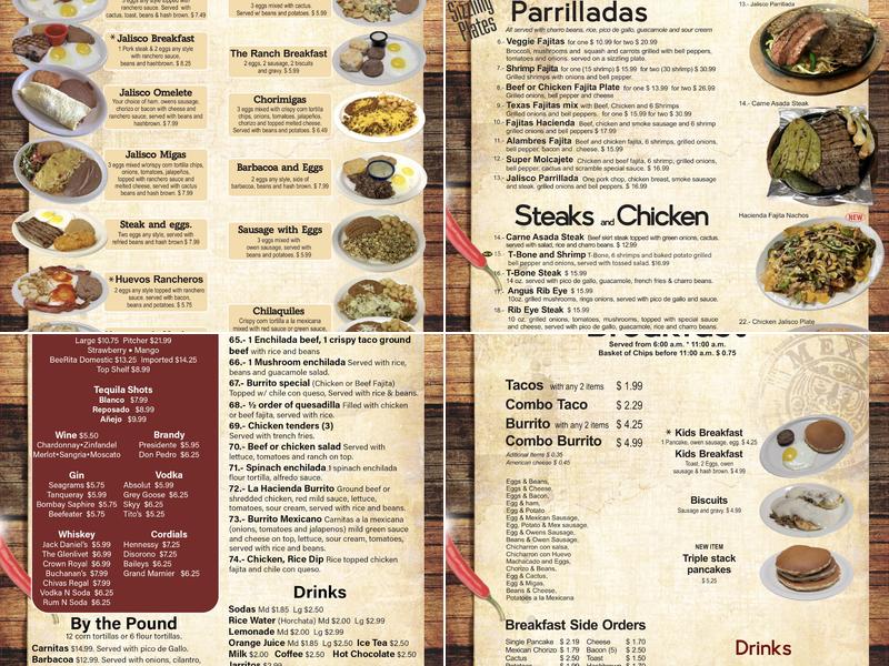 La Hacienda Mexican Grill #ll and Cantina Menu