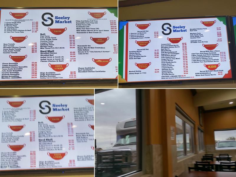 Mexican Food inside the Seely Market Menu