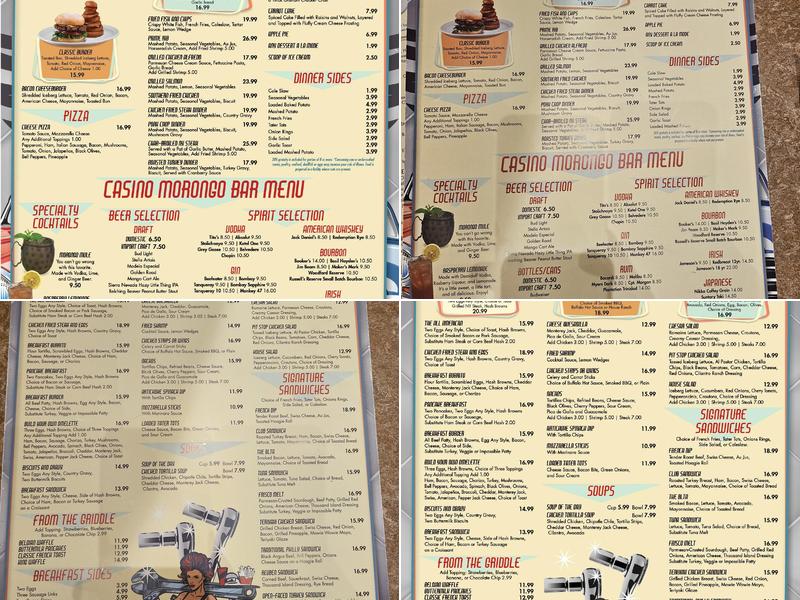 Pit Stop Diner Menu