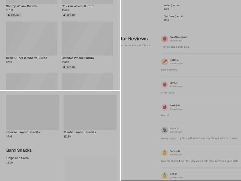 Wham! Bam! Burrito! Menu