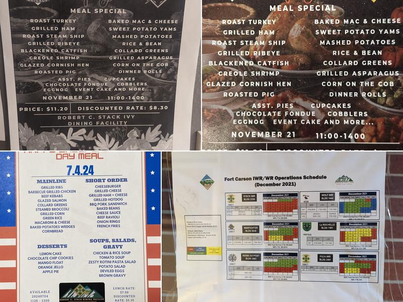 Robert C. Stack Ivy Warrior Restaurant Menu