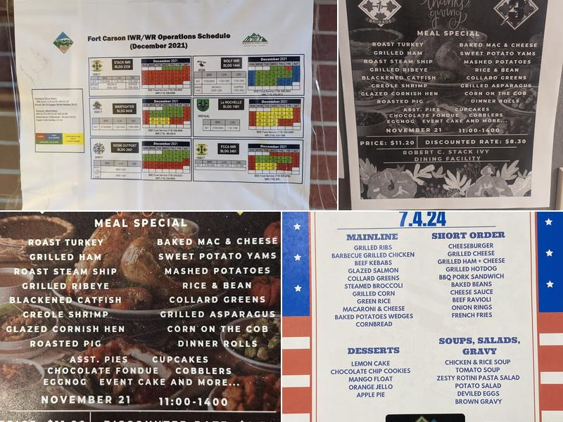 Robert C. Stack Ivy Warrior Restaurant Menu