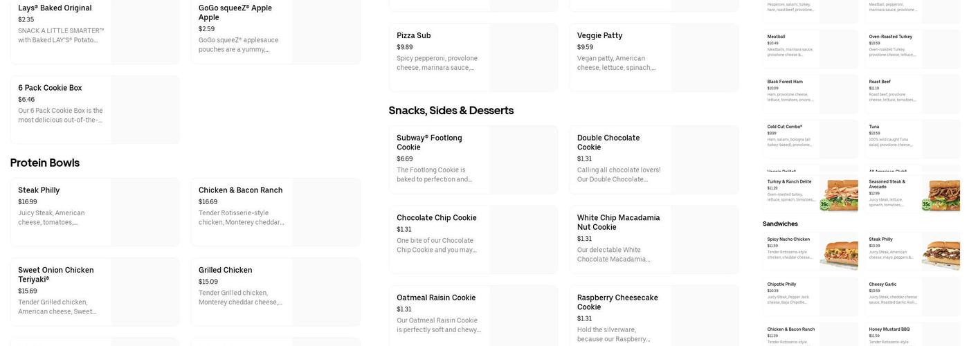 Explore nutrition Menu