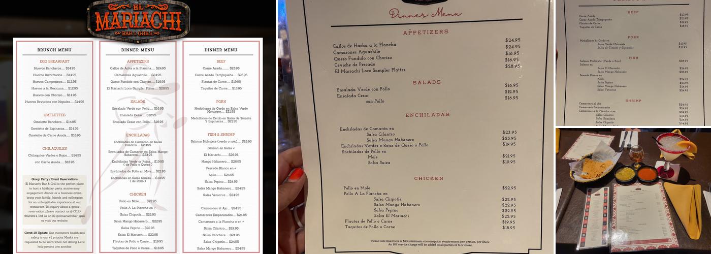 El Mariachi Bar & Grill Menu